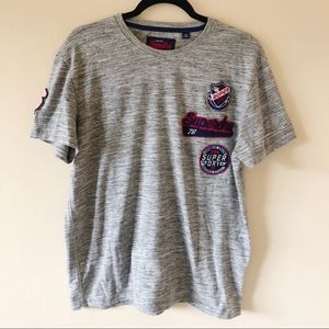 Superdry Heathered Gray Patch T-shirt Short Sleeve
